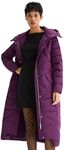 Orolay Women's Puffer Down Coat Winter Maxi Jacket with Hood Purple L