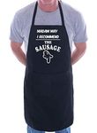 Print4U Slogan Novelty Cooking Apron Recommend The Sausage Black