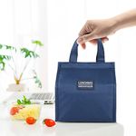 Runmeihe Small Lunch Bag, Insulated Lunch Bag for Women Men Kids, Reusable Leakproof Thermal Lunch Box Container for Office Work School Beach Travel Picnic (Dark Blue)