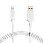 Amazon Basics Lightning to USB A Cable - Advanced Collection, MFi Certified iPhone Charger,White,6 Foot - 2 Pack