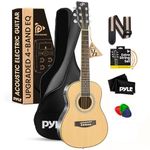 Acoustic Electric Guitar ½ Scale 34” Steel String Spruce Wood w/Gig Bag, 4-Band EQ Control, Clip On and Onboard Tuner, Picks, Shoulder Strap for Beginners Students and Kids