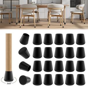 24PCS Extra Small Chair Leg Floor Protectors for Hardwood Floors, Furniture Sliders for Chair Legs, 360°Felt Pad Bottom Wrapped Thickening Furniture Pads Cap Covers to Scratch and Reduce Noise