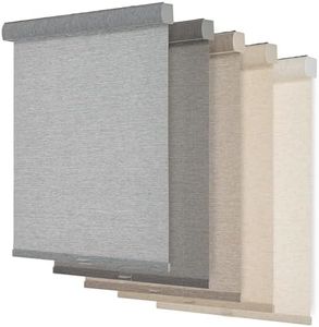 Persilux Light Filtering Roller Shades for Windows,Cordless,Linen Fabric,Roller Blinds,Thermal Insulated Fabric UV Protection Shades for Home,Office,Bedroom,door,Light Filtering-grey,Custom Now