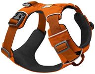 RUFFWEAR Front Range Harness, Extra Large Dog Harness, Reflective Y Harness, Adjustable Comfortable Padded Everyday Dog Walking, No Pull Dog Harnesses, 2 Lead Attachments, L/XL, Campfire Orange