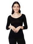 BODYCARE Womens Tops Round Neck Full Sleeves Pack of 1-Black