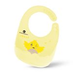 StarAndDaisy Reusable Silicone Baby Bib with Adjustable Buttons for Mess-Free Feeding, Weaning, and Easy Cleaning and Waterproof. (Printed-Yellow)