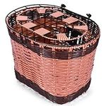 Wicker Bike Basket - Removable Old Fashion Front Handlebar Storage Basket - Compatible with Standard Bicycles and Electric Scooters - Vintage Look Bike Accessories - no mounting Hardware