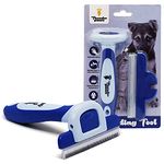 Thunderpaws Professional De-shedding Tool and Pet Grooming Brush, D-Shedz for Breeds of Dogs, Cats with Short or Long Hair, Small, Medium and Large (Blue)