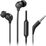 Motorola Sound Earbuds 3-S | in-Ear Headphones with Microphone | Anti-Tangle Cable, Deep Bass and Ergonomic Design with Comfort Fit | 3.5mm | Black