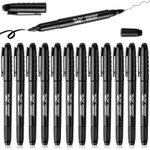 Mr. Pen- Dual Tip Permanent Markers, 12 Pack, Black, Fine & Ultra Fine Tip, Fine Tip Permanent Markers, Fine Tip Marker, Permanent Markers Fine Point, Fine Point Permanent Marker Pens Fine Point