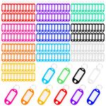 QUACOWW 200 Pieces Key Tags with Split Ring, Key Labels Tags 10 Multi Coloured Key Tags Key Fobs Labels Key Rings for Luggage, Office, Pet Name, Memory Stick Tags