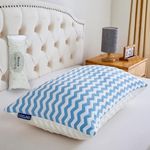 Pillows Queen Size for Bed - Adjustable Firm Pillow for Back Stomach and Side Sleeper - Shredded Memory Foam Cooling Bamboo Pillow for Neck and Shoulder Pain with Washable Cover