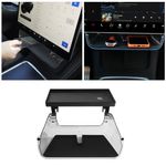 Center Console Organizer Tray for Tesla Model Y Accessories 2024-2020 Model 3 2023-2016, Magnetic Under Screen Storage Box Behind Screen Tray, Dashboard Organizer Tissue Holder, Easy Install