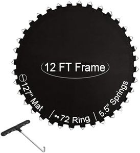 Ketofa 12 ft Trampoline Mat Replacement, Fits 5.5" Springs 12 ft Round Trampoline Frame with 72 V-Hooks, Premium Trampoline Jumping Mat (Excluding Frame and Spring)