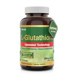 Herba Liposomal Glutathione Supplement - 600mg Per Day | 60 Vegetable Capsules | L-Glutathione Reduced Active Form with Liposomal Delivery Technology | Source of Antioxidants | NPN from Health Canada