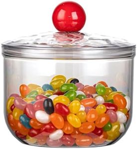 KEKEHOME 30oz Clear Candy Jar with Lid for Office Desk, Plastic Cookie Storage Jar for Kitchen Counter, 900ml
