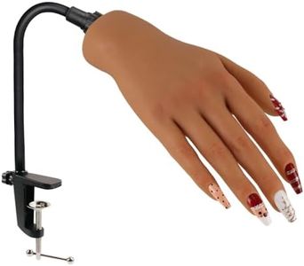 Nail Pratice Training Hand for Acrylic Nails with Stand Bracket,Soft Silicone Maniquin Hand, Flexible Bendable Nail Practice Fake Hand for Nails Art Practice Tool