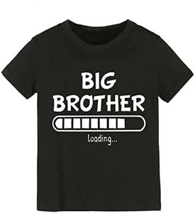 Big Brother T Shirts Tops Toddler Baby Boy I’m Going to be a Big Brother Announcement Tees Clothes Novelty Gift Summer Outfit, Big Brother Loading 2-black, 2-3 Years