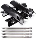 BBQ Grill Heat Shields and Grill Burners for Dyna Glo DGF493BNP, DGF510SBP, 4 Pack Burner Tubes & Heat Plates for Backyard Grill GBC1461W, BY15-101-001-02, BY14-101-001-02, BY13-101-001-12