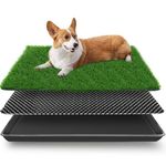 STARROAD-TIM 50X60 CM Dog Grass Pad with Tray for Indoor/Outdoor Large Potty Training Reusable Dog Training Pads Grass Pee with Tray is Reusable and Easy to Clean