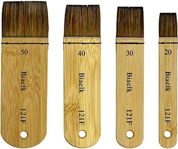 Biaelk 4PCS Bamboo Short Handle Squirrel Mix Hair Paint Brushes Set Size20,Size30,Size40,Size50 Hake Brush Art Supply Artist for Watercolor only