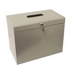 Cathedral Metal A4 File Box - Silver