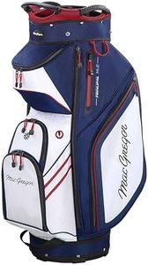 MacGregor Principal 10" Golf Cart Bag, 14-Way Top With Dividers And 9 Pockets, Navy/White/Red