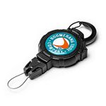 Boomerang Fishing XD Retractable Gear Tether, Carabiner, 36" Kevlar Cord, 14 oz. Retraction Force, Black Polycarbonate Case, Universal Attachment