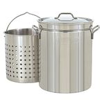 Bayou Classic 1144 44-Quart All Purpose Stainless Steel Stockpot with Steam and Boil Basket