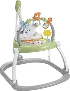 Fisher-Price Baby Bouncer SpaceSaver Jumperoo Activity Center with Lights Sounds and Folding Frame, Sweet Snugapuppy