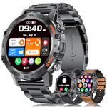 LIGE Smart Watch for Men, 1.39'' HD Tactical Military Smart Watches with Bluetooth Call/Heart Rate/Blood Pressure/Sleep Monitor, Watch with 100+ Sport, IP68 Smartwatch with 3 Straps for iOS Android