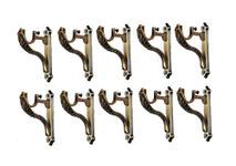 WSK Brass Window Curtain Support Bracket Clamp Hardware, Pack of 10 Pcs, 1 Inch, Gold S101(L)-005