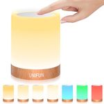 UNIFUN Table Lamp, Touch Sensor Bedside Lamps, Dimmable Warm White Light & Color Changing RGB for Bedrooms (Size1)