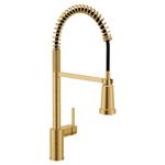 Moen F5923BG Align 3-in-1 Water Filtration Pre-Rinse Spring Kitchen Pull Down Faucet, Brushed Gold