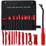 Tanstic 13Pcs Auto Trim Removal Tool Kit, Plastic No-Scratch Pry Tool Kit, Car Interior Trim Removal Tools, Fastener Remover, Car Door Panel Removal Tool with Storage Bag for Car Audio Radio (Red)