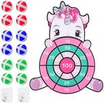 Unicorn Toys for Girls, 30" Dart Board Kids Toys Age 3-12 Year Old Girls Boys Board Game Set with 12 Sticky Balls, Birthday Party Tossing Game Dinosaur Gifts for Girls Boys