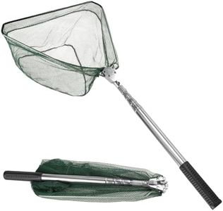 MI CASA Telescopic Fishing Landing Net Collapsible Extensible Foldable Portable for Bird Fish Catch Release Lightweight Portable Aluminum Alloy Frame, 4-Section Telescopic Handle 156cm Length