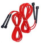 Royalty Double Dutch Jump Ropes (Set of 2) Red, Perfect Length 14 Feet, Tangle-Free, Heavy Weight No Need for Doubling, For Beginning and Advanced Jumpers + Free Storage Bag