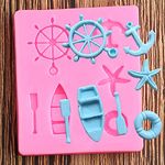 Sea Sailboat Anchor Silicone Molds DIY Party Cupcake Topper Fondant Cake Decorating Tools Candy Clay Chocolate Gumpaste Moulds