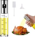Olive Oil Sprayer Mister Spritzer for Cooking Air Fryer Oil Dispenser Bottle with Bottle Brush and Replace Tube for Vinegar Soy Sauce Mini Kitchen Gadgets for BBQ,Making Salad, Baking, Grilling