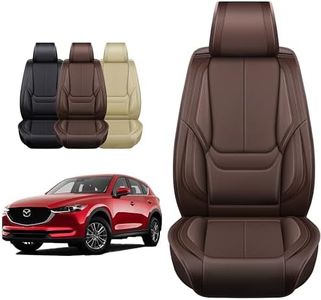 OASIS AUTO Custom Fit Seat Covers for 2012-2025 Mazda CX5, Waterproof Faux Leather Seat Protector Cushion CX-5 Car Accessories (Premium Full Set, Brown)