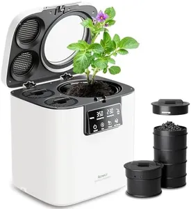 Electric Composter for Kitchen, Smart Compost Bin with Viewing Window Indoor Outdoor/Odorless/Low Noise/Auto-Cleaning, Compost Machine, Turn Food Waste into Fertilizer for Garden, Gift