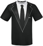 Lars Amadeus Tuxedo T-Shirt for Men's Short Sleeves Festival Party Tee Costume Funny T-Shirt, Black, XL