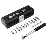 PRO BIKE TOOL 1/4 Torque Wrench Set - Maintenance Kit for Road and Mountain Bikes - Includes Allen and Torx Sockets - Torque Wrenches - Bicycle Torque Wrench - 2 to 20 Nm