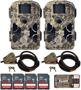 Stealth Cam 2022 G42NG32MP Trail Camera No-Glow Flash, 100-Feet IR Range, Kryptek Camo (2-Pack) Bundle with 32GB Memory Cards (4-Pack), Adjustable Locking Cables (2-Pack) and Card Reader (9 Items)