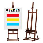 MEEDEN H-Frame Studio Easel, Artist Floor Easel with Large Storage Tray, Solid Beech Wood Adjustable Tilting Art Easel, Professional Display Easel Stand with Sturdy Base,Holds Canvas up to 48", Walnut