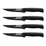 BRANIK Brand The Original Titanium Series Steak Knives Set of 4, Premium German Steel with Special Baked on Ceramic Non-Stick Coating. Dishwasher Safe Kitchen Steak Knife Set