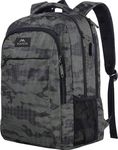 MATEIN Travel Laptop Backpack, Computer Backpack with USB Charging Port, School Rucksack Fits 15.6 Inch Laptop Anti Theft Water Resistant University Work Bag for Men Women, Camo Grey