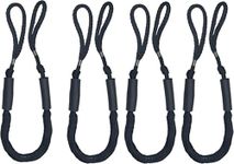 Jranter Bungee Dock Line Mooring Rope for Boat 3.5ft Black 4 Pack