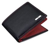 URBAN FOREST Kyle RFID Blocking Black/Red Leather Wallet for Men.